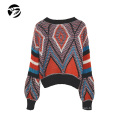 autumn winter woman lady ladies girl  multi color crew neck drop shoulder batwing bishop sleeve top sweater knit